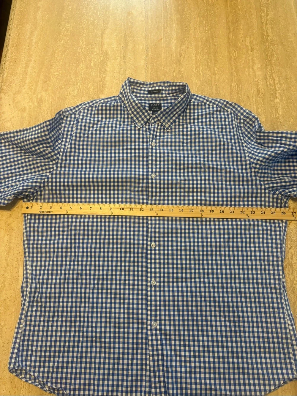 Lot of 2 J.Crew Mens XXL Flex Washed Classic Fit Gingham Button Down Shirts #007